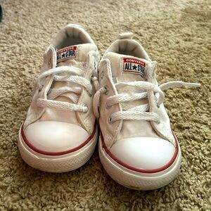 Toddler Converse white with red trim size 9